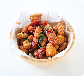 揚げニョッキとベーコン盛り合わせ